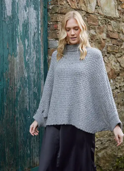 Merino Basketweave Poncho
